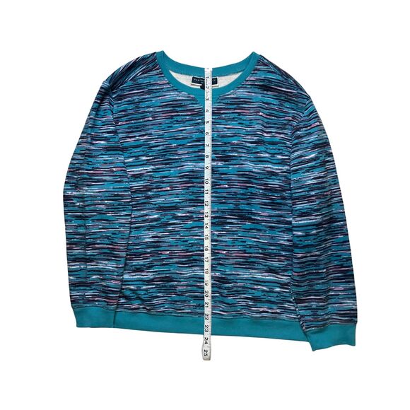 Karen Scott Sport Space Dye Sweatshirt Turquoise Purple Plus XL PXL - Picture 4 of 7